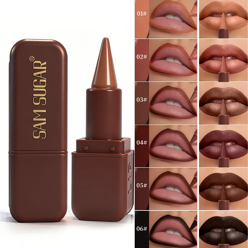 Matná čokoládová rtěnka, 6 barev, Dlouhotrvající voděodolná rtěnka, Hladký sametový tón na rty pro denní & párty make-up