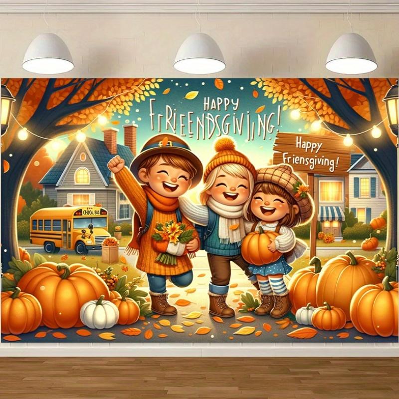 Ein Set Thanksgiving-Bannern aus Polyester für Freunde, kein Strom erforderlich, multifunktionale Thanksgiving-Artikel