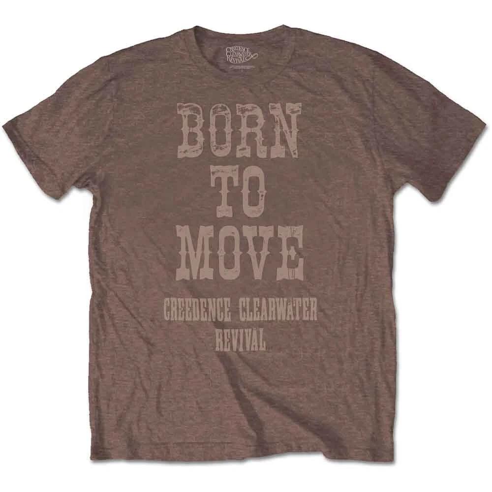

Creedence Clearwater Revival Born To Move Brown T shirt - NEW S