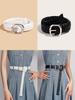 Womens Fashion Belt With Woven Pu Material For Casual Dress And Retro Style