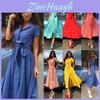 Elegant Lange Jurk Voor Dames Met Kleurrijke Opties In Katoenmengsel Stof Voor de Zomer