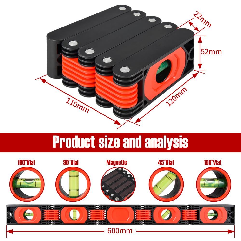 Magnetic Level Tool Foldable Level Ruler Precise Protractor Mini Spirit Leveler Angle Finder Construction Woodworking Measure