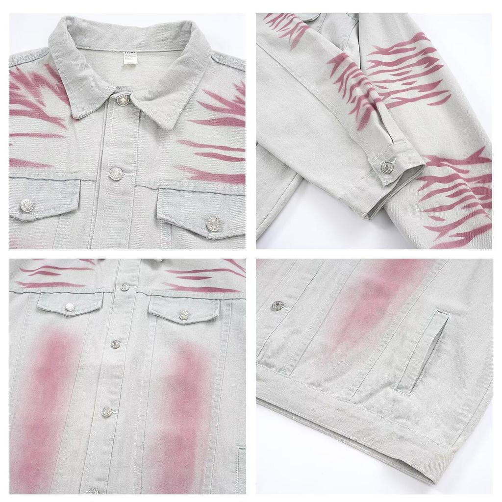 Retro Hong Kong-stil Herr Casual Arbetskläder Jacka - Långärmad, Lös Passform, Trendigt Ytterplagg