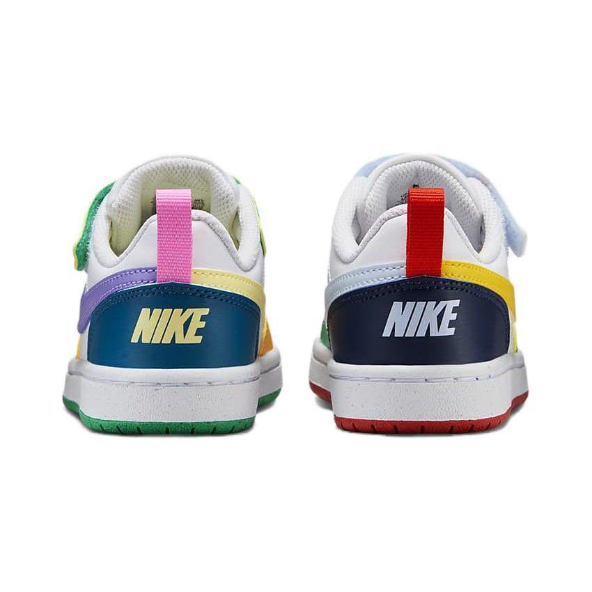 Nike Court Borough Low Rc Comfortable Sports Non-Slip Wear-Resistant Low-Top Kids Skate Shoes Kids sneaker White Purple Green FQ8378-902