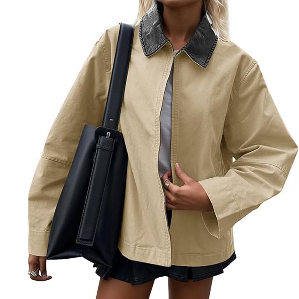 Women's Solid-color Fashionable Long-sleeved Top Coat