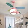 Modern Children's Room Ceiling Fan Lamp Chandelier Bedroom Ceiling Fan Creative Aircraft Fan Light Study Girl Boy Kids' Room