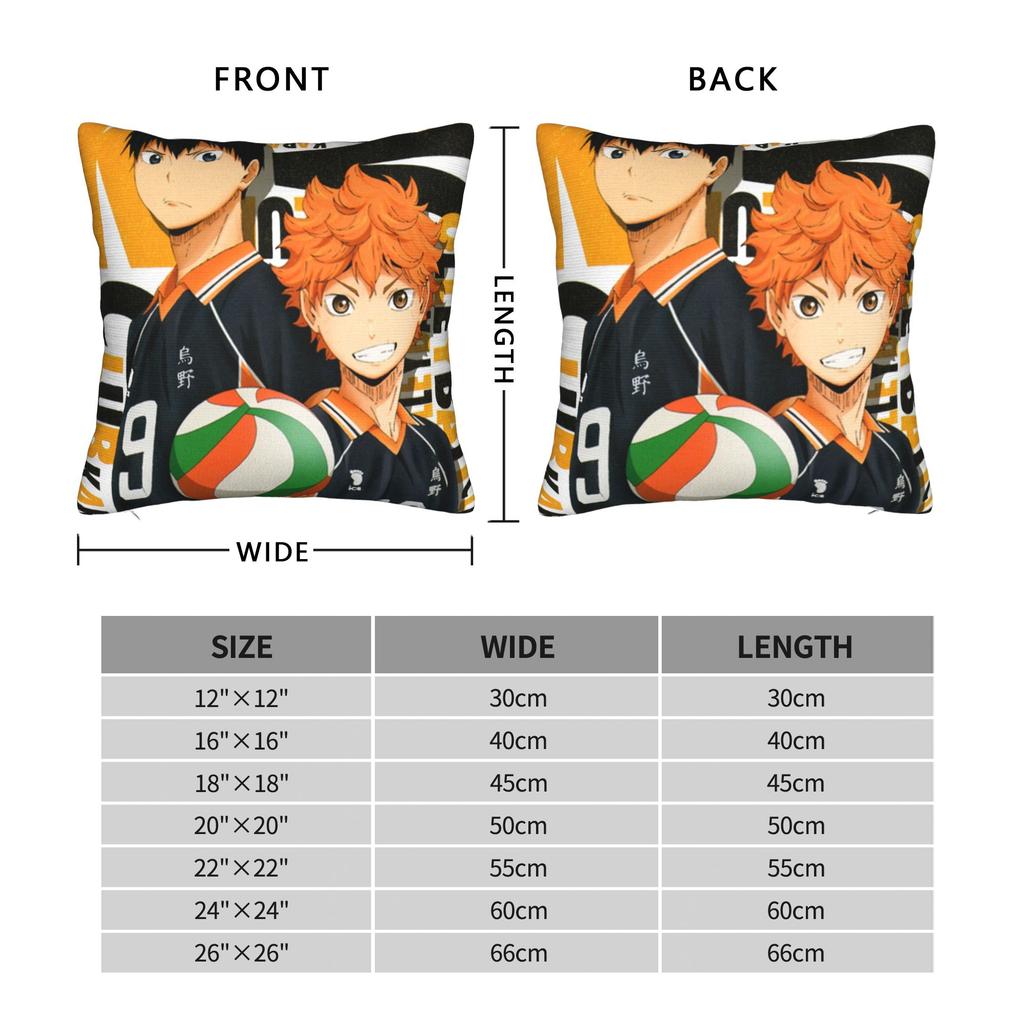 Anime Haikyuu Quadratische Kissenhülle Bokuto Volleyball Kissenbezug Toller Reißverschluss Dekorative Kissenhülle für Auto 18x18