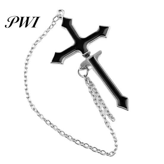 Women Earrings 1Pc Earring Chain Stylish Cross Design Non-allergic Drop Decorative Delicate Dangle for Daily Life Female