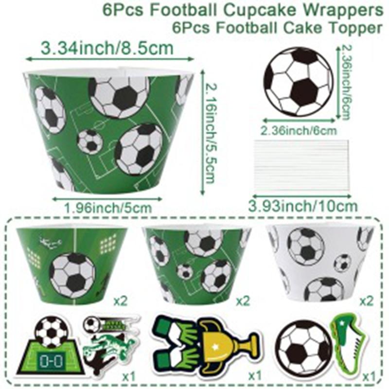 Soccer Cake Topper Boy Girl Soccer Happy Birthday Cupcake Toppers Party Dessert Football Theme Party Baby Shower Baking Supplies