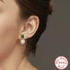 S925 Sterling Silver Style Simple Fashion Retro Horse Eye Diamond Pearl Earrings Earrings Design Sense Pearl Earrings