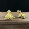 Brass Frog Statue Ornament Retro Animal Figurines Tea Pet Desktop Home Office Decor Mini Micro Garden Landscaping Decoration