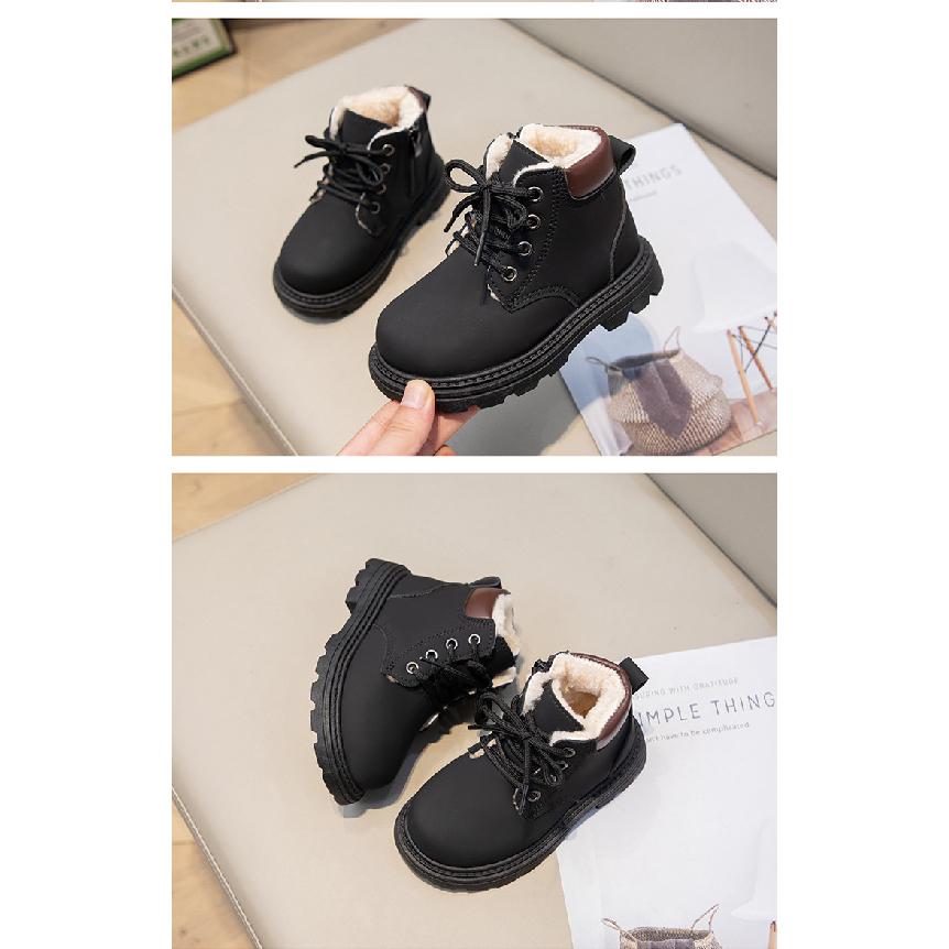 Winter New Children's Snow Boots with Fleece Lining, Warm Cotton Shoes, Boys' Yellow Boots, Girls' Boots, Large Cotton Martin Boots