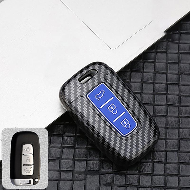 Carbon Auto Key Fob Cover Case Fit For Hyundai Azera Elantra Gt Equus Coupe Santa Fe Sonata Tucson Genesis Fit For Kia Optima Rio