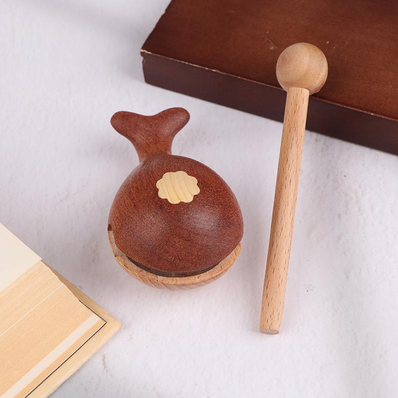 Temple Block Percussion Instrument Traditional Musical Toy Portable Meditation Classical Buddhist Gift Wooden Fish Toy