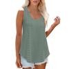 Sleeveless Eyelet Lace Tank Top for Women Casual Summer Scoop Neck Loose Fit Blouse Hollow Out Lightweight Shirt