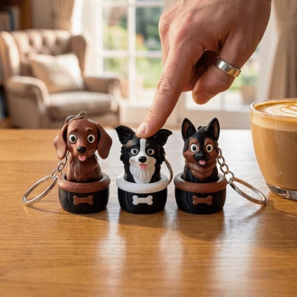 3D Printed Clicker Toy Keychain Clicking Sound Fidget Toy Dog Key Pendant Bag Backpack Charms