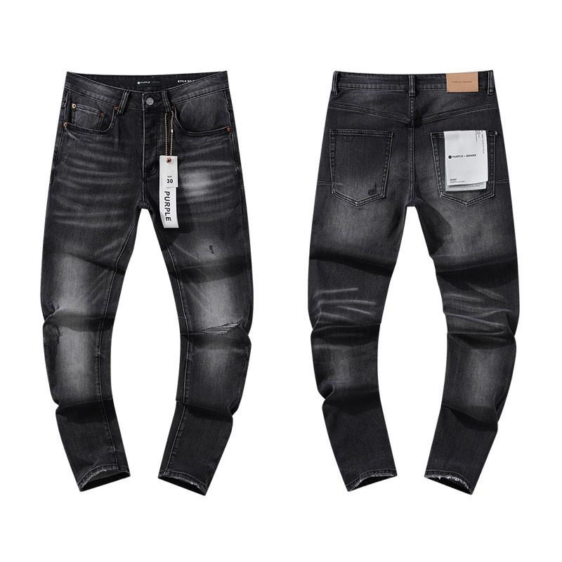 Dżinsy Męskie Damskie Streetwear Spodnie Codzienne z Nadrukiem Rozprysków Fioletowego Atramentu Wytarte Prosty Krój
