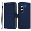For TECNO Camon 40 Pro 4G Case Solid Color Wallet Leather Phone Cover with Strap