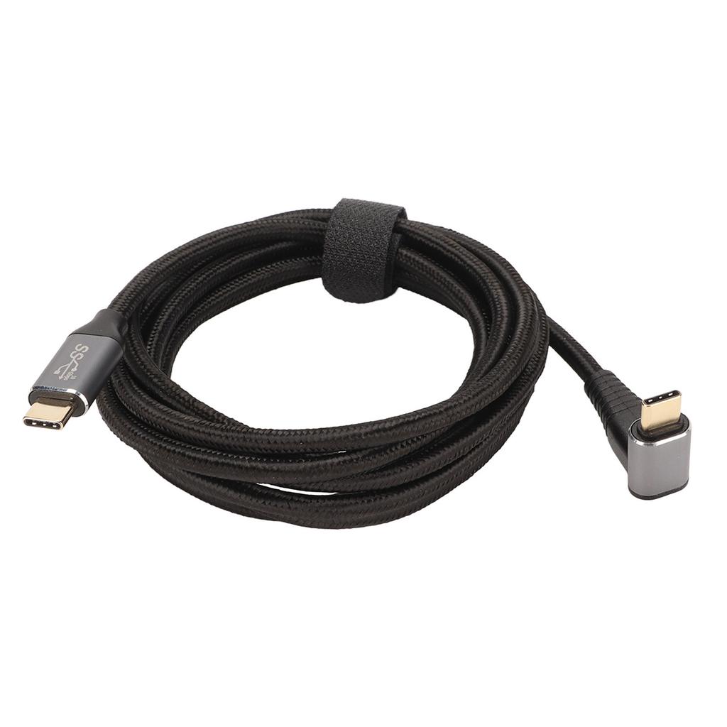 90 Degree USB C Cable 4K 60Hz Supports PD100W Type C 3.2 Gen2 Full Function USB C Fast Charging