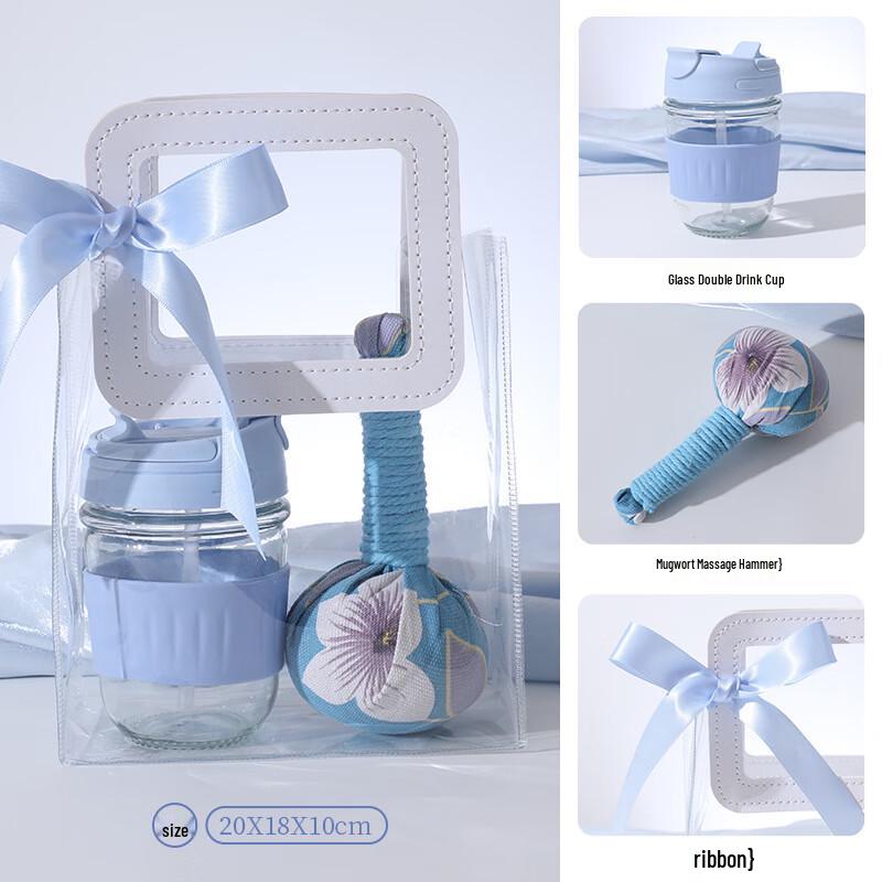 Elegant Glass Cup & Mugwort Hammer Gift Set Set 3