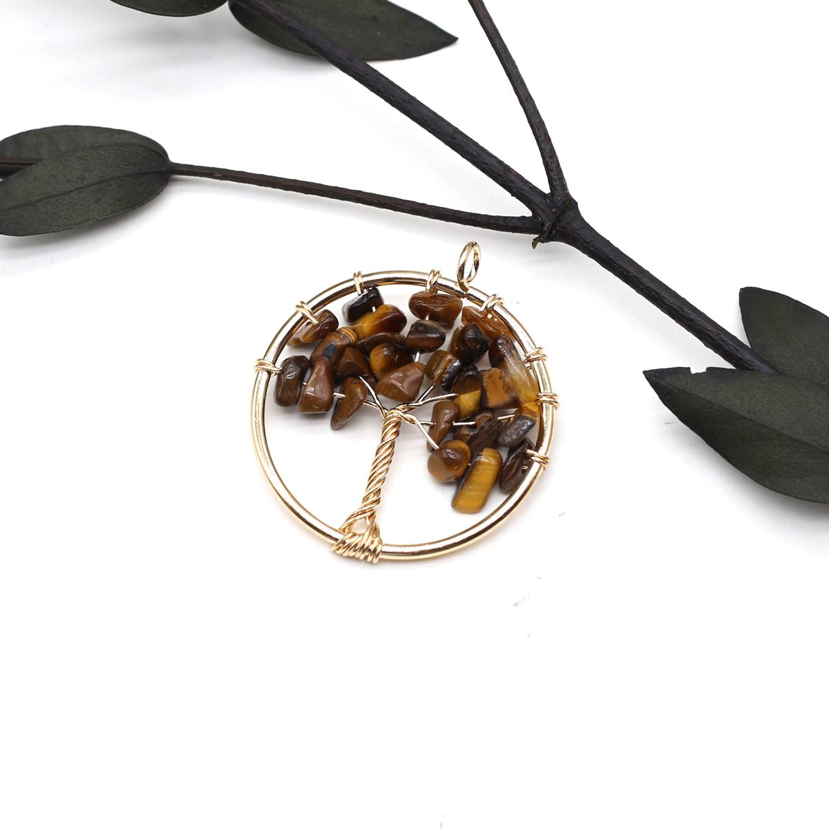 

1 шт. Модний кулон із натурального каменю, мідний дріт, амулети «Дерево життя» для виготовлення ювелірних виробів, намисто своїми руками, аксесуари, ремесла, 30x30 мм 30x30mm