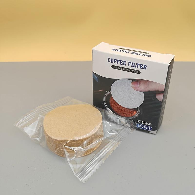 51/53/58mm Portafilter Basket Coffee Filter Paper For Espresso Machines 100 Sheets Round Coffee Paper Filter Outdoor Tableware