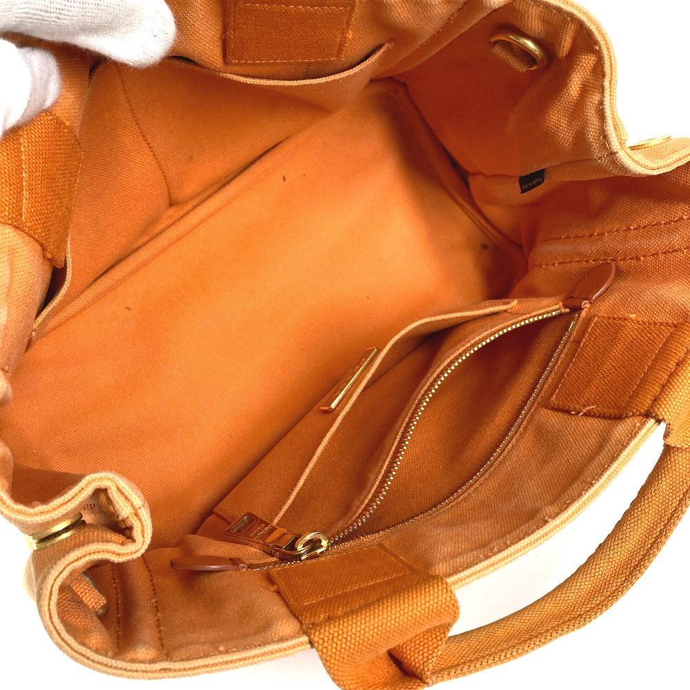 PRADA Canapa logo Handbag, Satchel bag, Tote bag Hand Bag Canvas Orange
