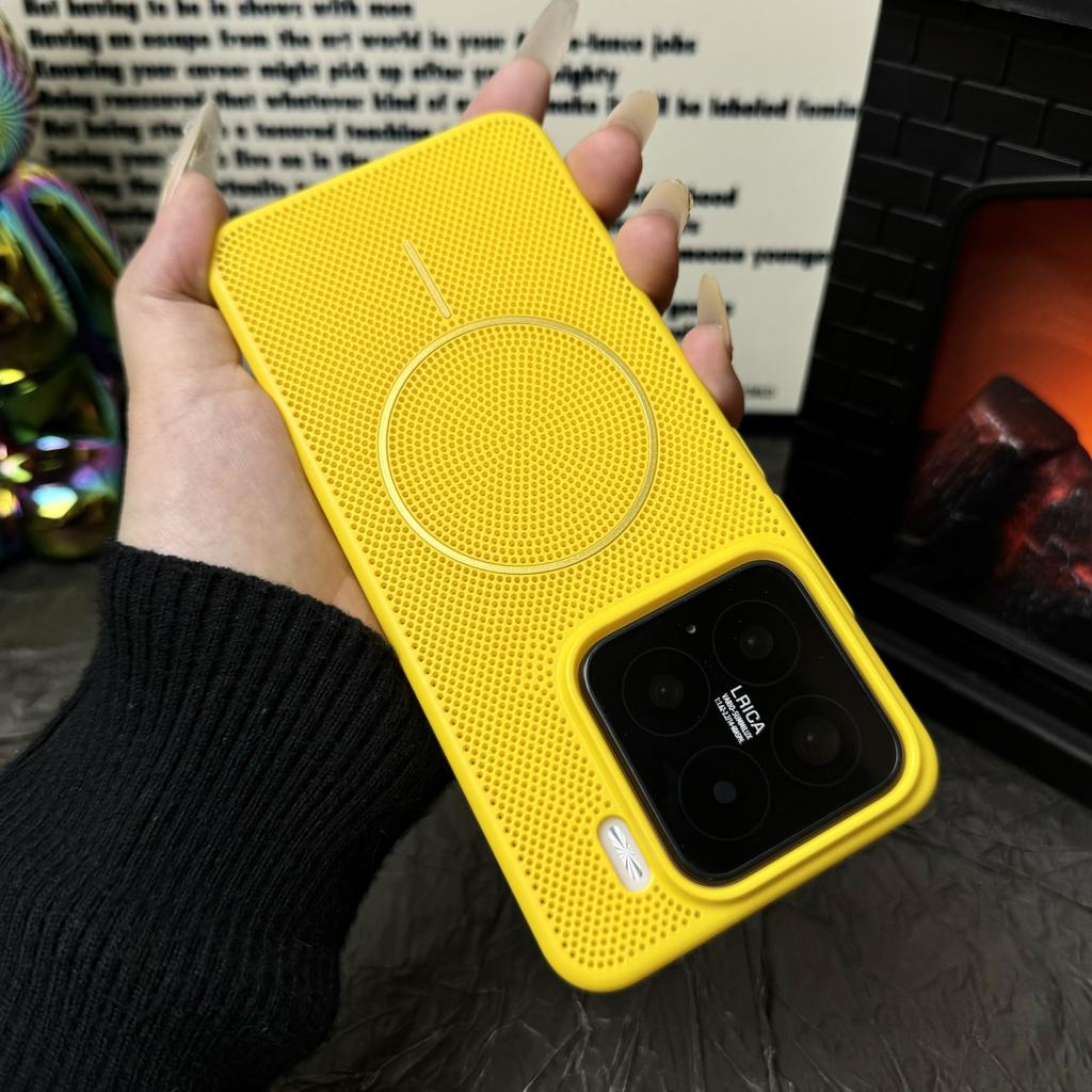 Wärmeableitendes atmungsaktives Netz-Magnet für Magsafe Hülle für Xiaomi 17 15 14 Pro Max Stoßfest Kabelloses Laden Hartschalen-Cover
