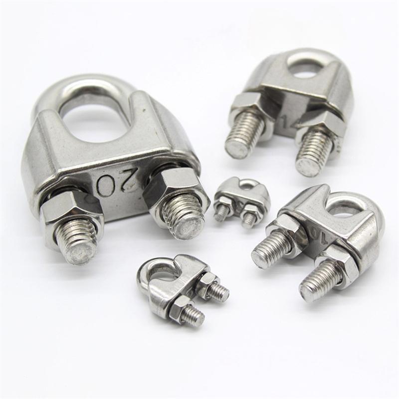 Stainless Steel U Type Cable Clip Set 5Pcs M2 M4 M5 M8 Sizes for Automotive Wire Fixing Home Wiring Projects