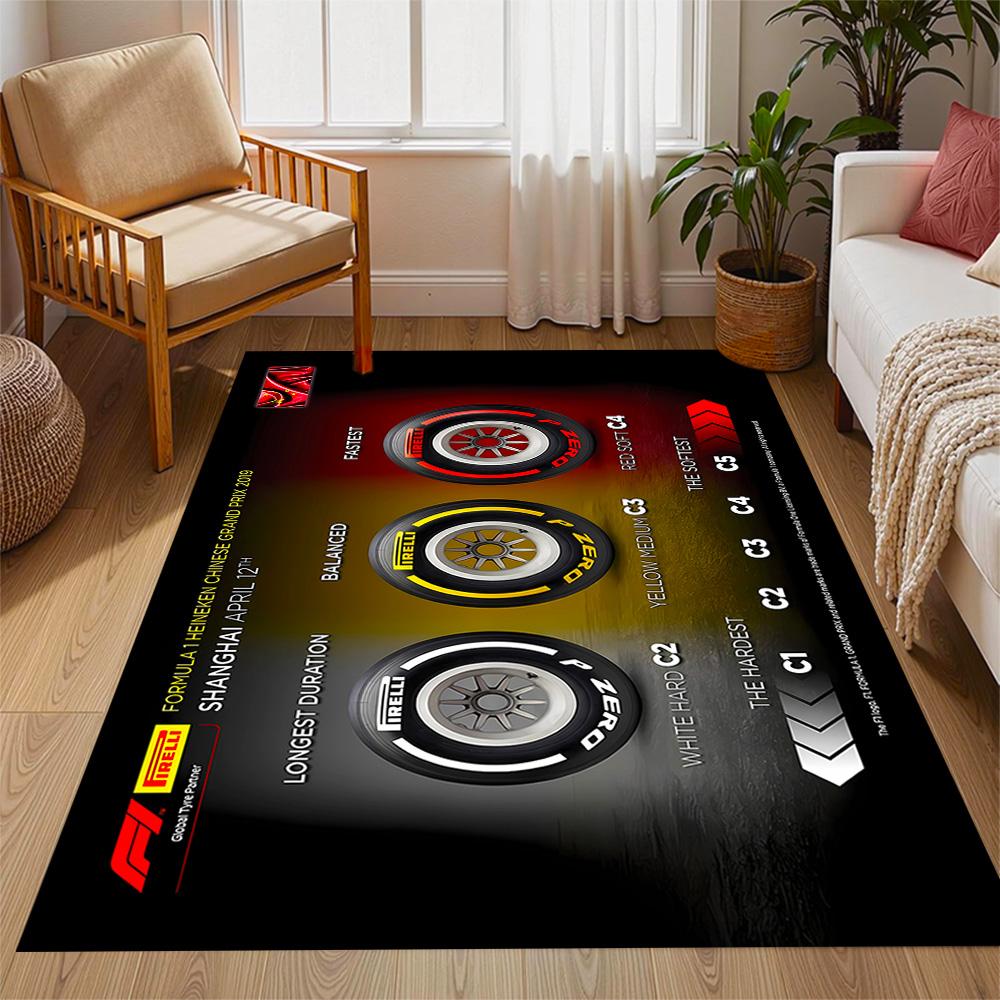 F1 Driver Number Chart Area Rug Design for Decorate Room Balcony Game Room Hallway Anti-slip Rug Anime Office Decor Best for Christmas