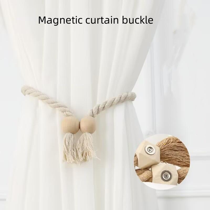 2 Strong Magnetic Curtain Straps, Curtain Straps, Outdoor Curtain Straps, Hand Woven Curtain Straps