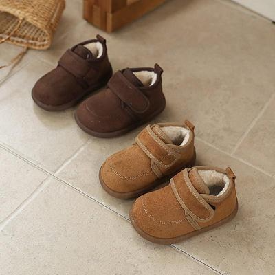 2025 Winter Kids' Plus Velvet Warm Cotton Shoes – Soft Sole Casual Footwear for Toddlers and Boys and Girls