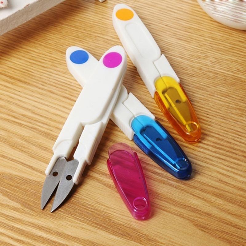 2 Stück/Set Haushalt Kreuzstich Stickgarnschneider Schere Clipper Knipsen & Sicherheitsabdeckung Kits Schneiderkunstwerkzeug