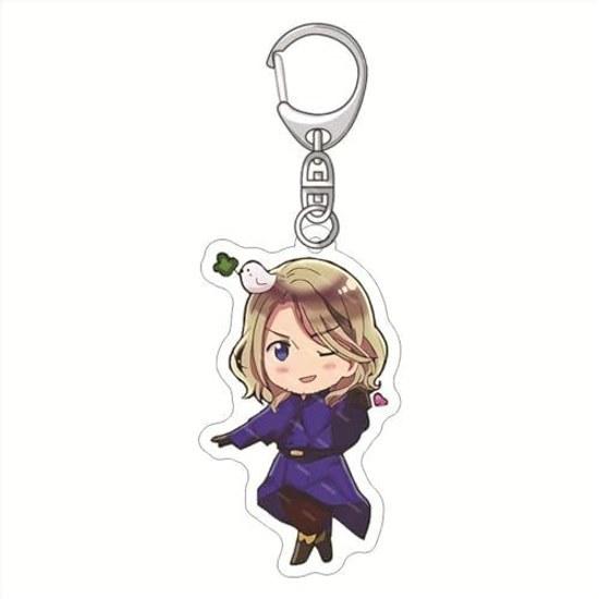 DUOFAFA XYUN Hetalia Italy Germany Key Holder Japan Keychain Unofficial Cosplay Item Acrylic Popular Anime Decoration Cute Loss Prevention Accessory