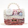 Handbag Shoulder Pearl Bag With Lightweight Pu Material Chain Bag For Kids