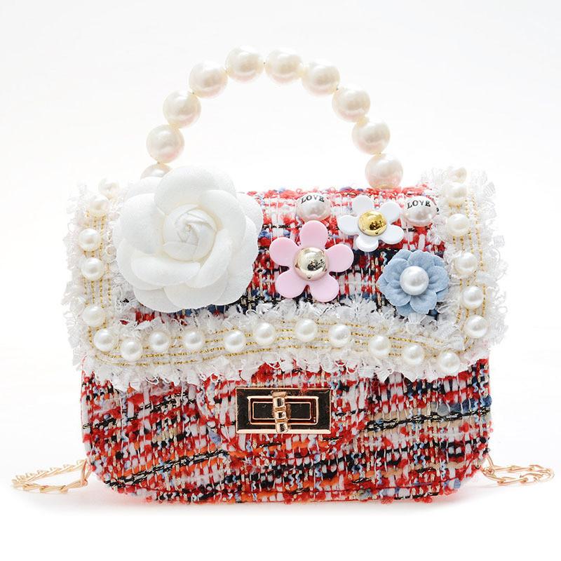 Handbag Shoulder Pearl Bag With Lightweight Pu Material Chain Bag For Kids