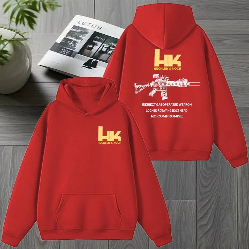 2026 New Heckler & Koch HK Fashion M4 Gun Design Double Sided print Hoodie Unisex Retro Sweatshirt Men women Fleece pullovers
