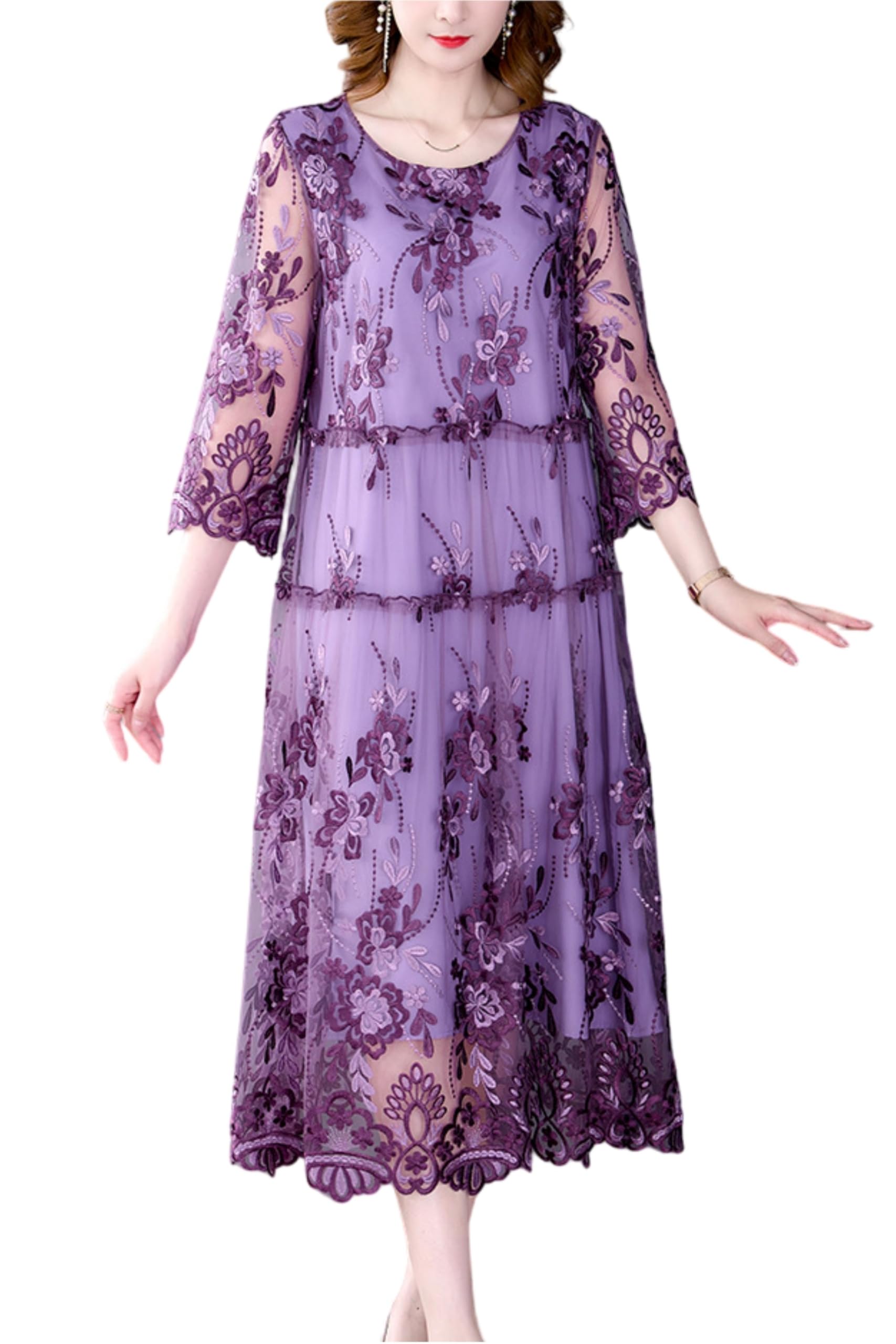 

Вечеринка Большая Свадебная Вечеринка На подкладке [PROOMMARY] Платье, Размер, Платье, Женское, Формальное, Платье, Рукава 3/4, Кружево, А-силуэт, (XL)