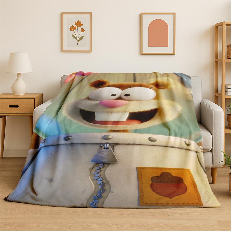Manta de Franela de Dibujos Animados S-Bob Esponja Patricio Estrella Suave Cálida para Dormitorio Sala de Estar Cama Viaje Camping Picnic Niño