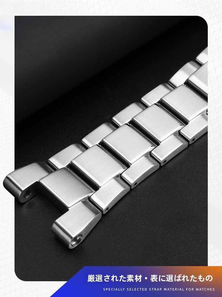 [syzynicy] Solid Stainless Steel Strap Compatible with G-SHOCK GST-B100/S110, GST-410/210, and GST-W100/W300 (Silver)