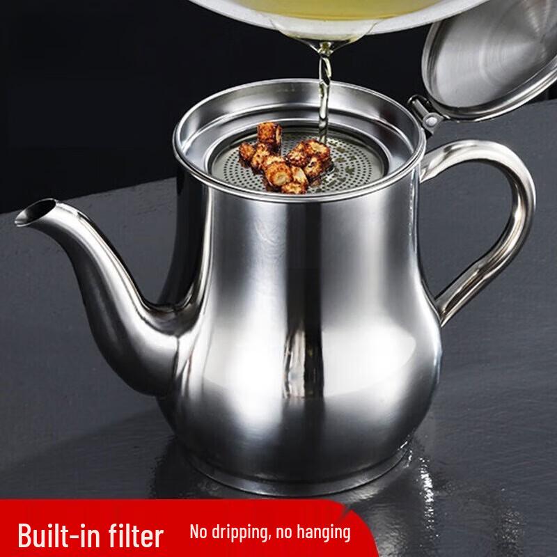 Stainless Steel Oil Dispenser with Strainer