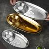 Elegant Gold Tone 304 Nonrust Steel Appetizer Dish Large Capacity Rusts Resistant For Gatherings And Restaurants