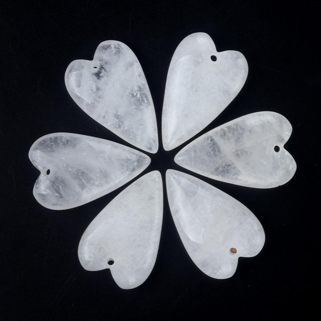 1PC Design Long Heart Stone Pendant Natural Crystal Arrowhead Hearts Amethyst Charms Making DIY Necklace Earrings Jewelry Decor CDN