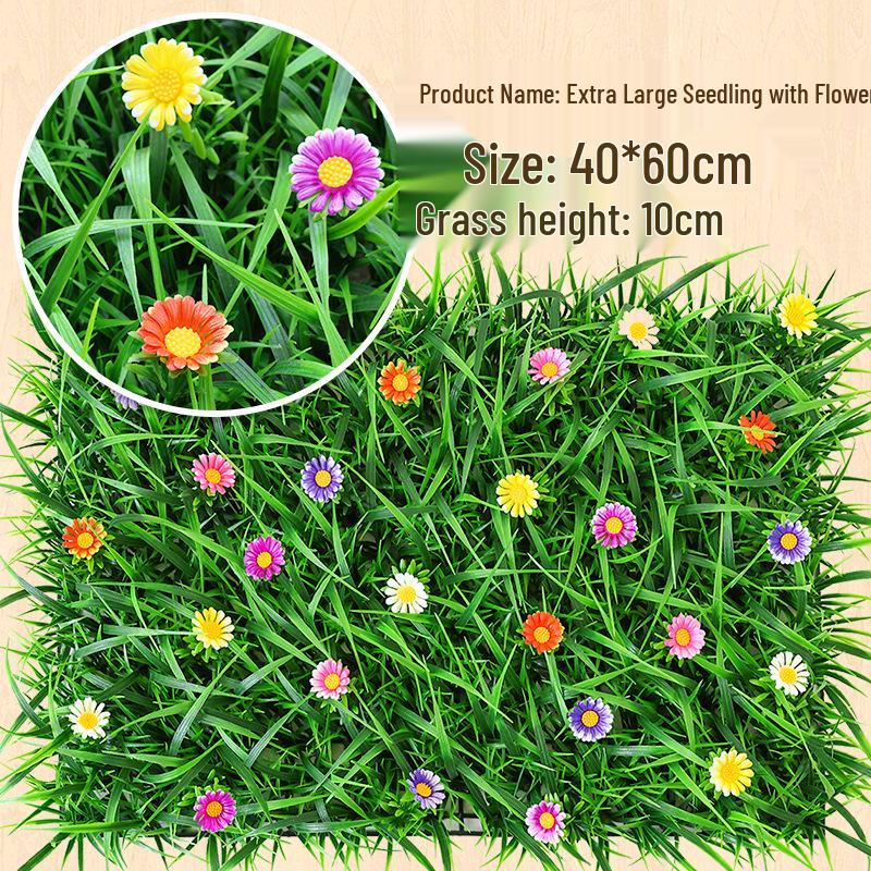 Eucalyptus Artificial Plant Wall Decoration - Greenery Background with Faux Flowers and Lawn Grass Turf