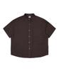 ONEILL Washed Linen-Like Short Sleeve Shirt_Dark Brown