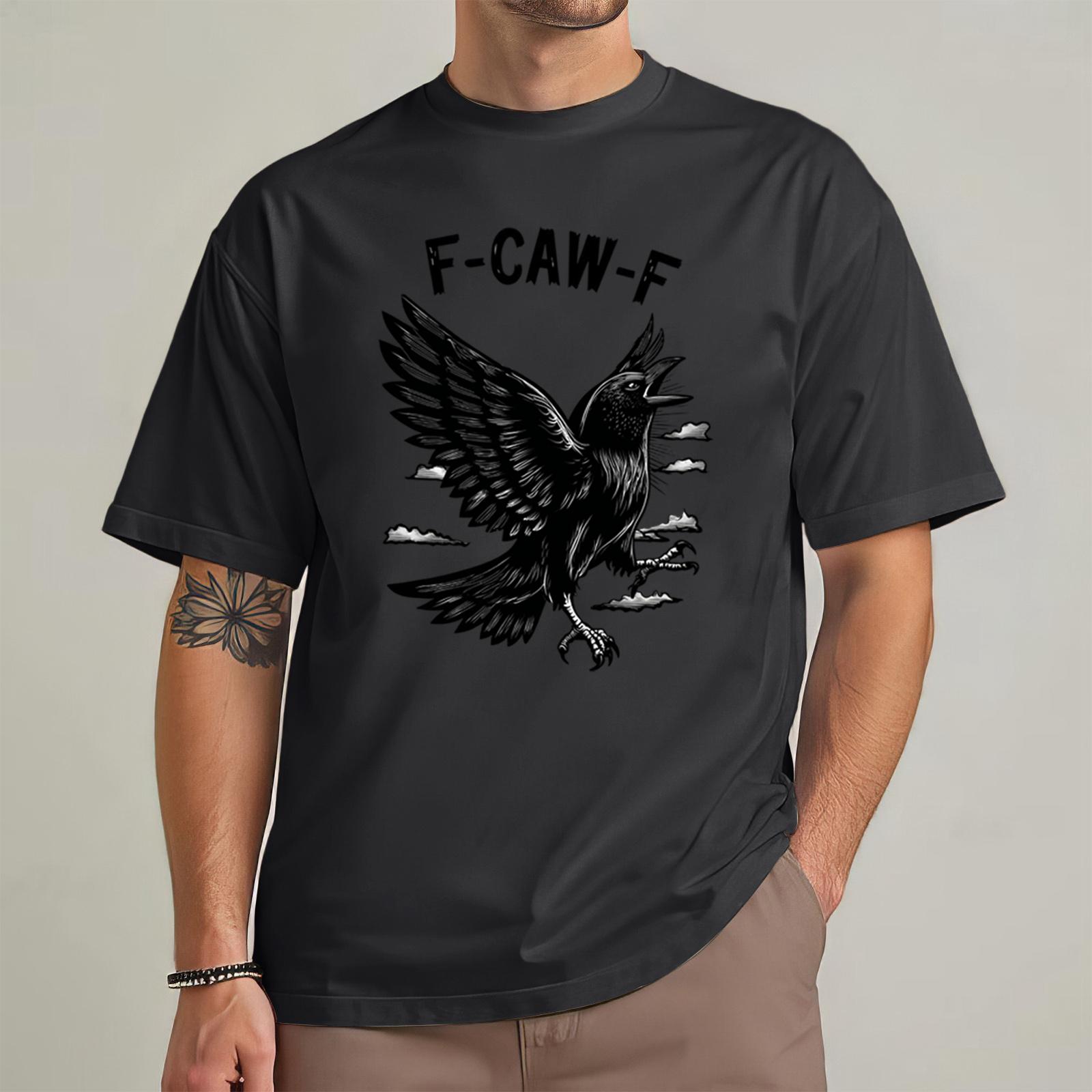 

Мужская мода повседневный принт с коротким рукавом круглый вырез пуловер топы S чёрный