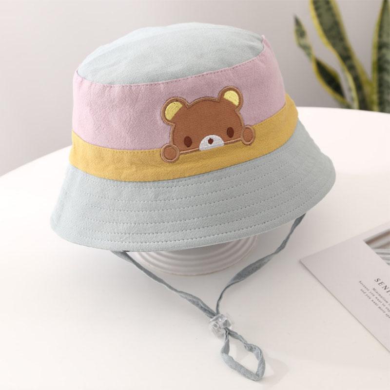 Cute Cartoon Rabbit Bear Baby Girl Bucket Hat Summer Wide Brim Kids Child Fisherman Cap Outdoor Beach Adjustable Sun Hats