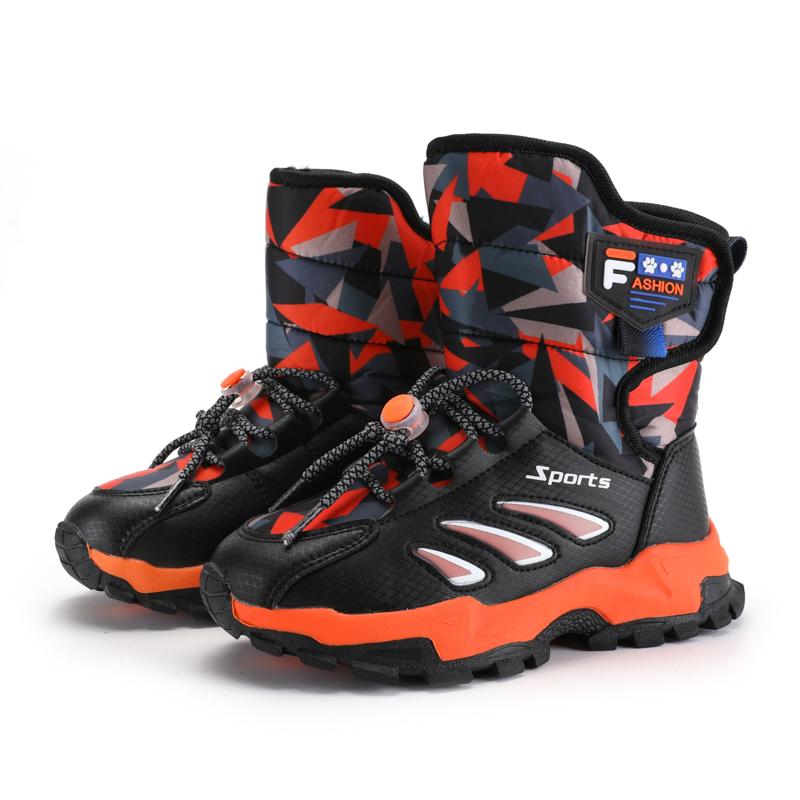 Детская зимняя плюшевая теплая спортивная обувь с высоким берцем из хлопка — фото 25