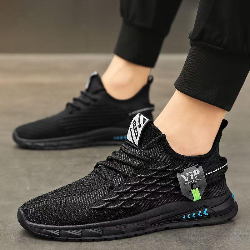 Men's Shoes Spring and Summer Coconut Breathable New Mesh Men's Casual Running Non-slip Sports Shoes Versatile Flying Woven Trendy Shoes
