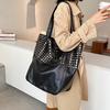 Fashion Rivet Tote Bag New Large Capacity Shopping Bag Women's Bag Women's Handheld Single Shoulder Underarm Bag